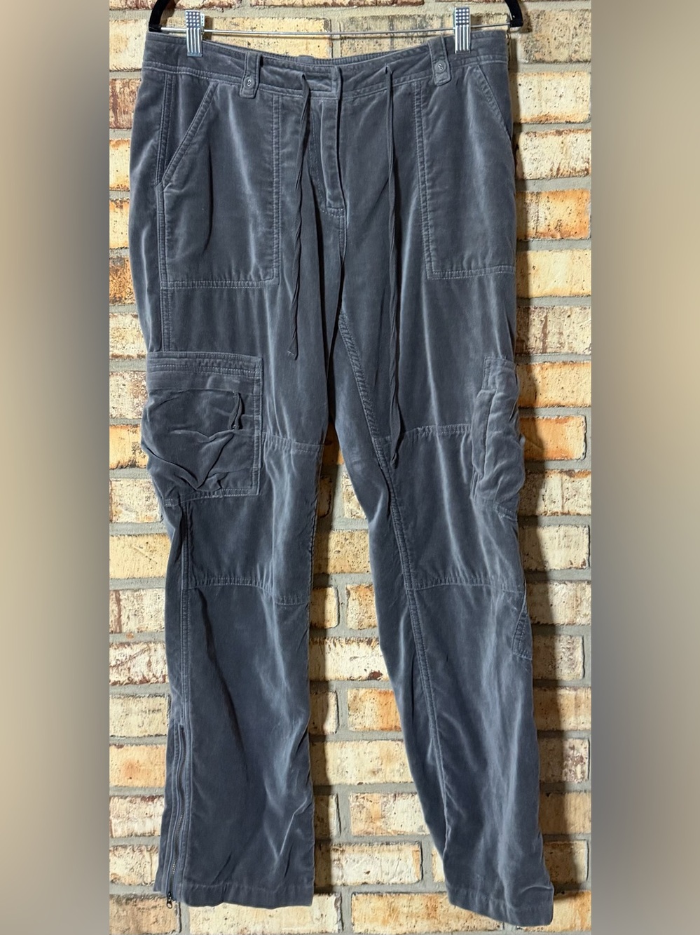 Sundance grey velvet cargo pants 6
